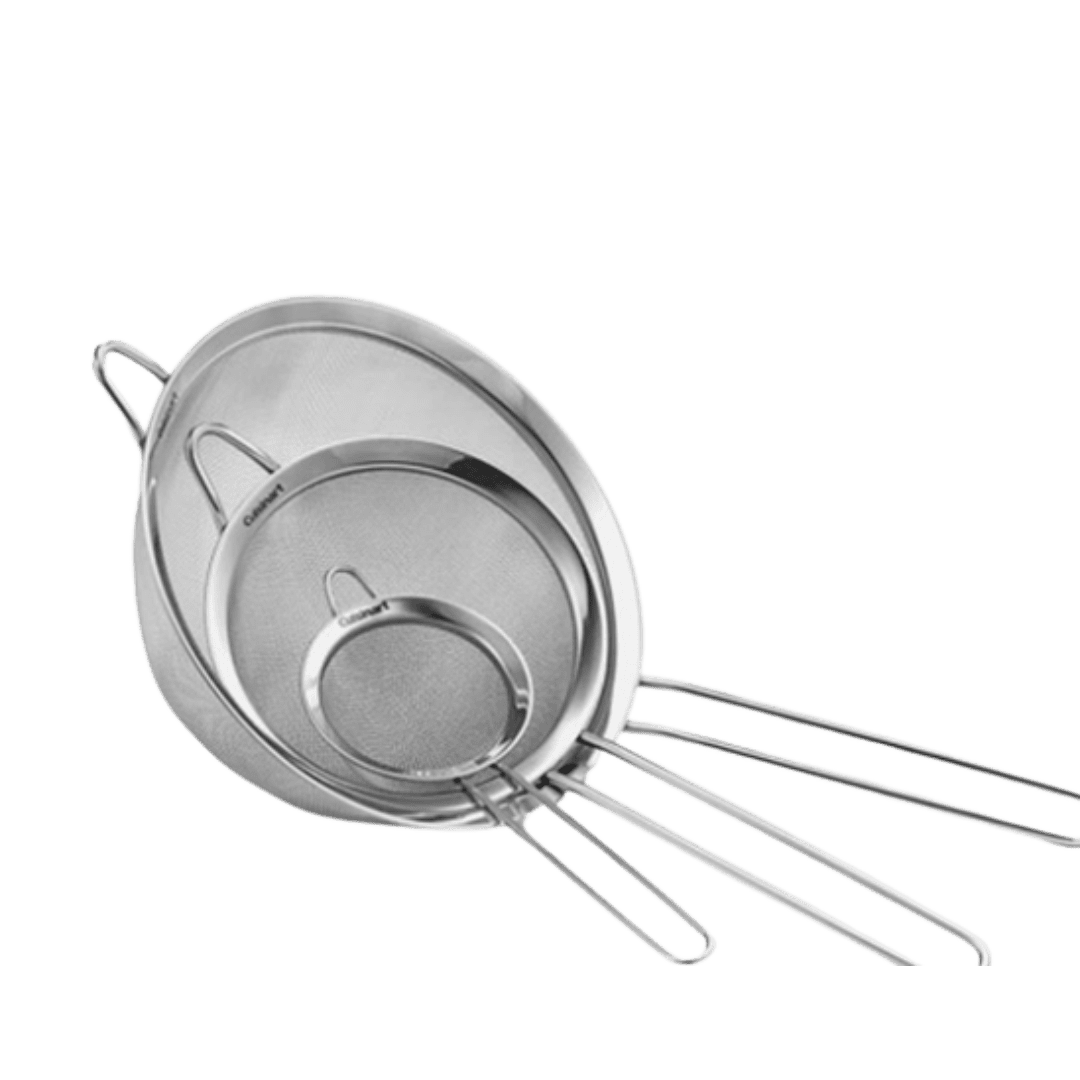 Cuisinart 3 Piece Stainless Steel Mesh Strainer Set for for Sifting, Straining and Draining Vegetables, Pastas, Flour, Tea