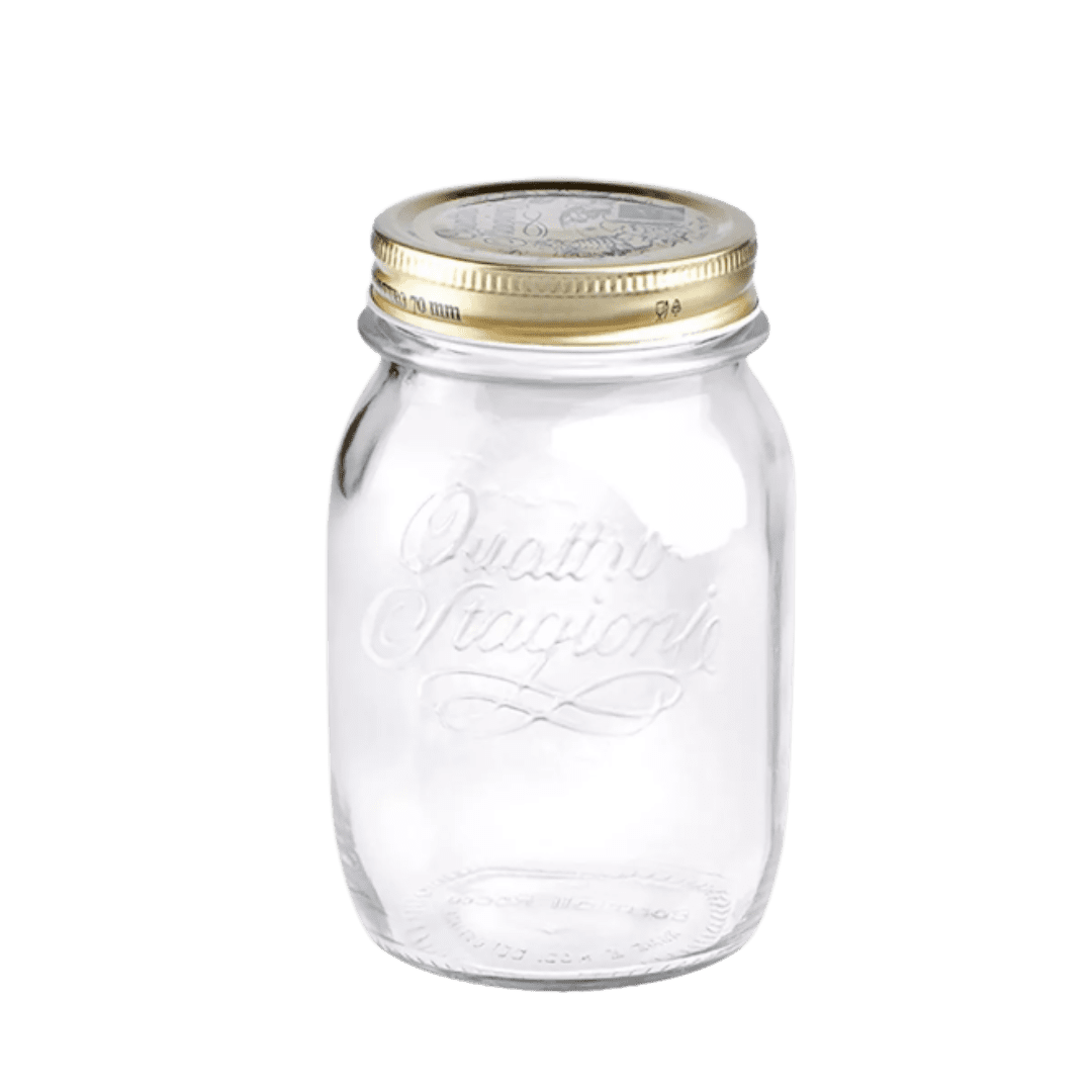 17 oz Canning Jar - Vacuum Sealed - BPA-Free, Airtight Storage for Dry Foods & Homemade Gifts - Made in Italy