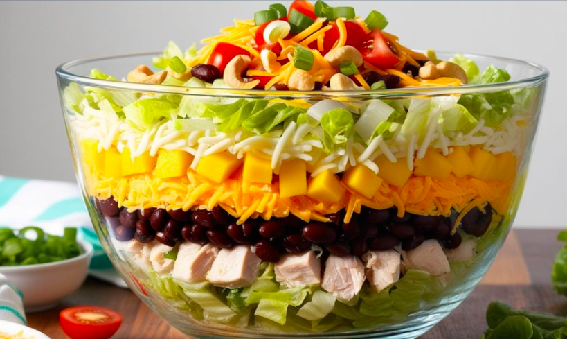 Layered Caribbean Chicken Salad Recipe