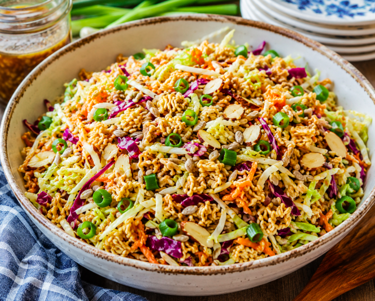Ramen Noodle Salad Recipe: Crunchy Asian Coleslaw Salad with Ramen Noodles